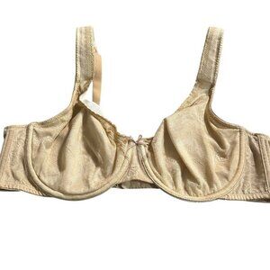 Lane Bryant Cacique Lightly Lined Underwire Bra Tan Lace Size 40C Modern Lace